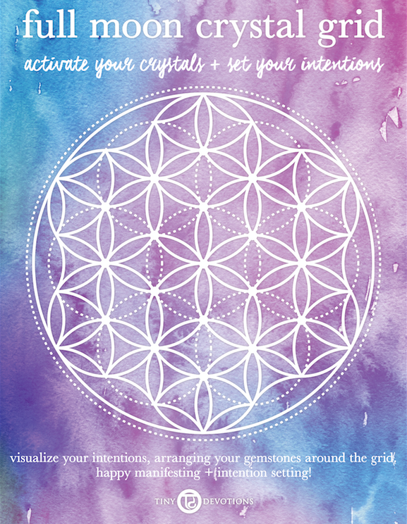 Manifest With The Full Moon FREE Beautiful Printable Crystal Grid 