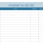 Master List To Do List List Template Best Templates