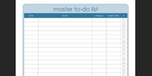 Master List To Do List List Template Best Templates