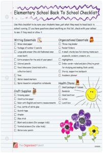Mommy And Things Free Elementary Back To School Checklist Printable