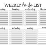 Monday Through Friday Checklist Free Printable