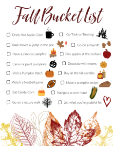 My Fall Bucket List Free Fun Activities Printable Truly Destiny