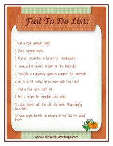 My Fall To Do List Free Printable Life With Lovebugs