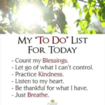 MY TO DO LIST FOR TODAY Count My Blessings Let Go Of What I Can T
