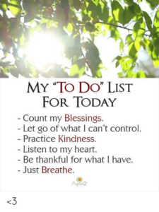 MY TO DO LIST FOR TODAY Count My Blessings Let Go Of What I Can t