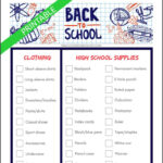 No More Playing Printable Back To School Shopping List For High School