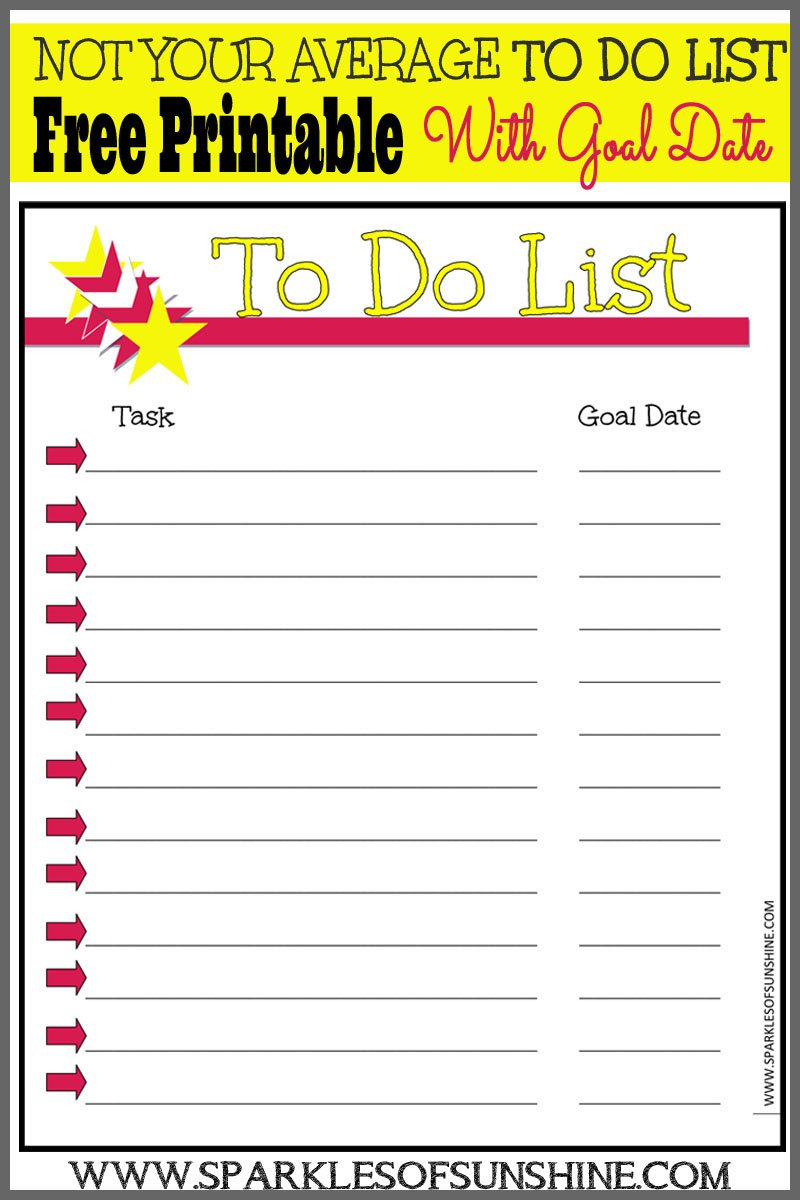 Printable To Do List With Dates