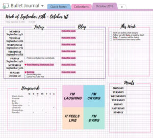 Organization Tumblr Bullet Journal Onenote Daily Planner Template