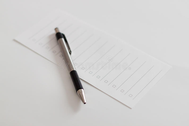 Pen And Blank Checklist Stock Photo Image Of Choosing 21870816