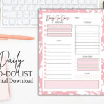 Pink Cute To Do List Aesthetic Daily Schedule Planner Etsy