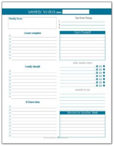 Plan Your Week With The New Weekly To Do List Planner Printables