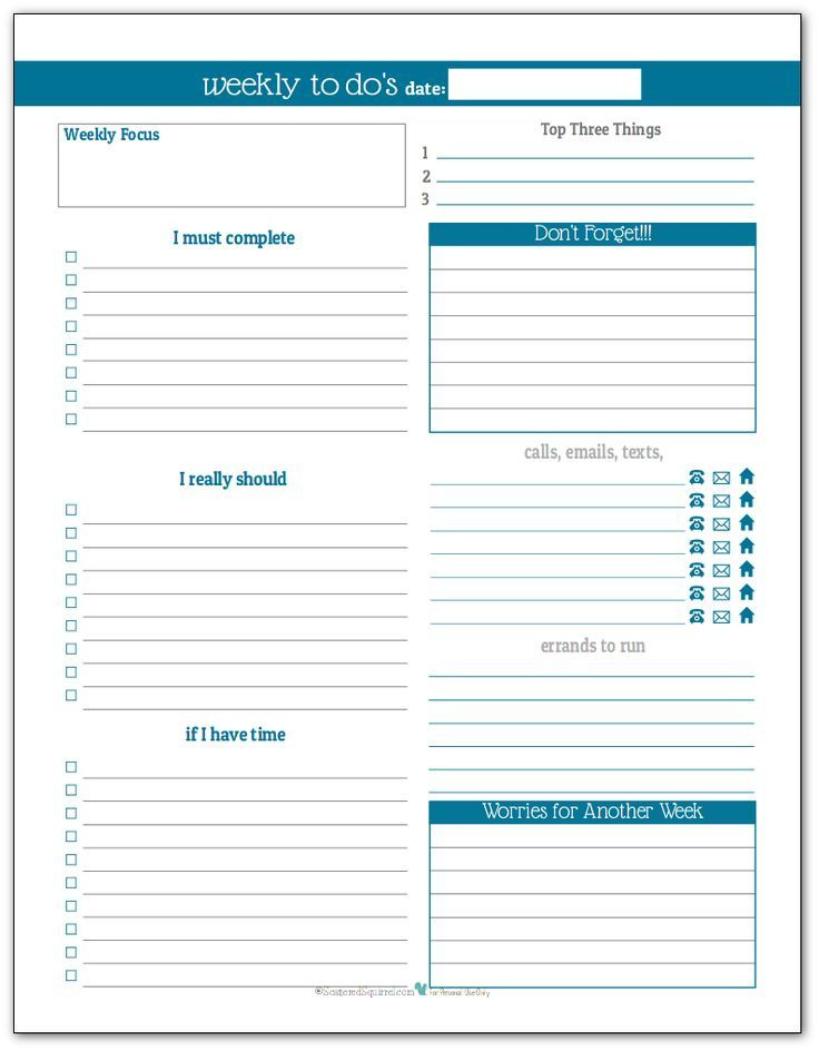 Plan Your Week With The New Weekly To Do List Planner Printables 