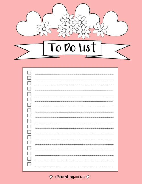 Pretty Pink Printable To Do List