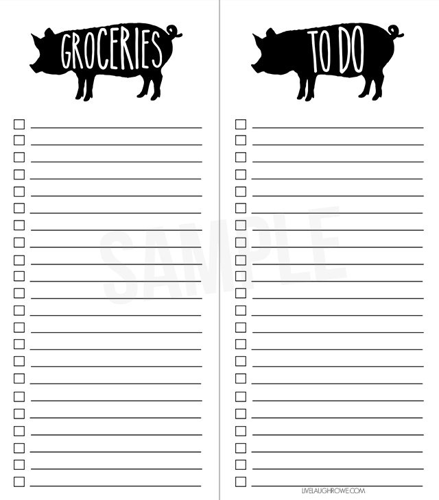 Printable Grocery List And Simple To Do List Live Laugh Rowe