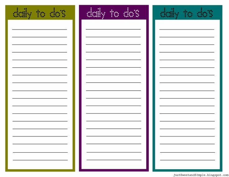 Printable Little Daily To Do List s Checklist Template List 