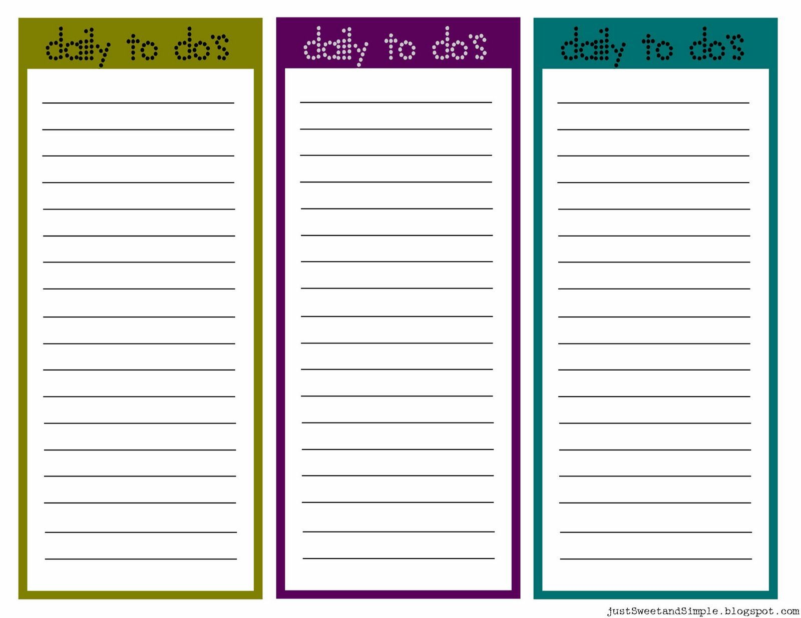 Printable Little Daily To Do List s Checklist Template Simple Words 