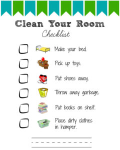Printable Room Cleaning Checklists For Kids Views From A Step Stool