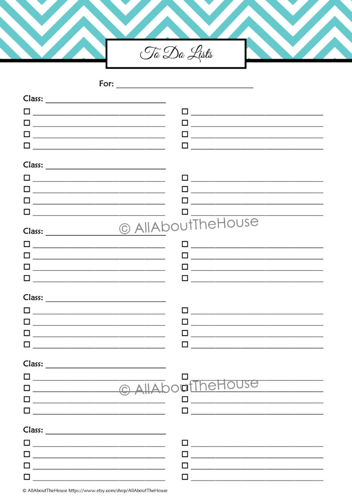 Printable Student Planner To Do List Printable