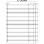 Printable To Do Checklist Templates At Allbusinesstemplates