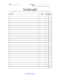 Printable To Do Checklist Templates At Allbusinesstemplates