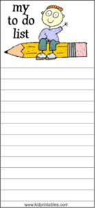 Printable To Do List For Kids
