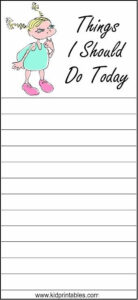 Printable To Do List For Kids Fun Printables For Kids To Do List