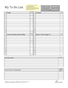 Printable To Do List PDF Fillable Form For Free Download