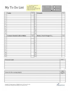 Printable To Do List PDF Fillable Form For Free Download