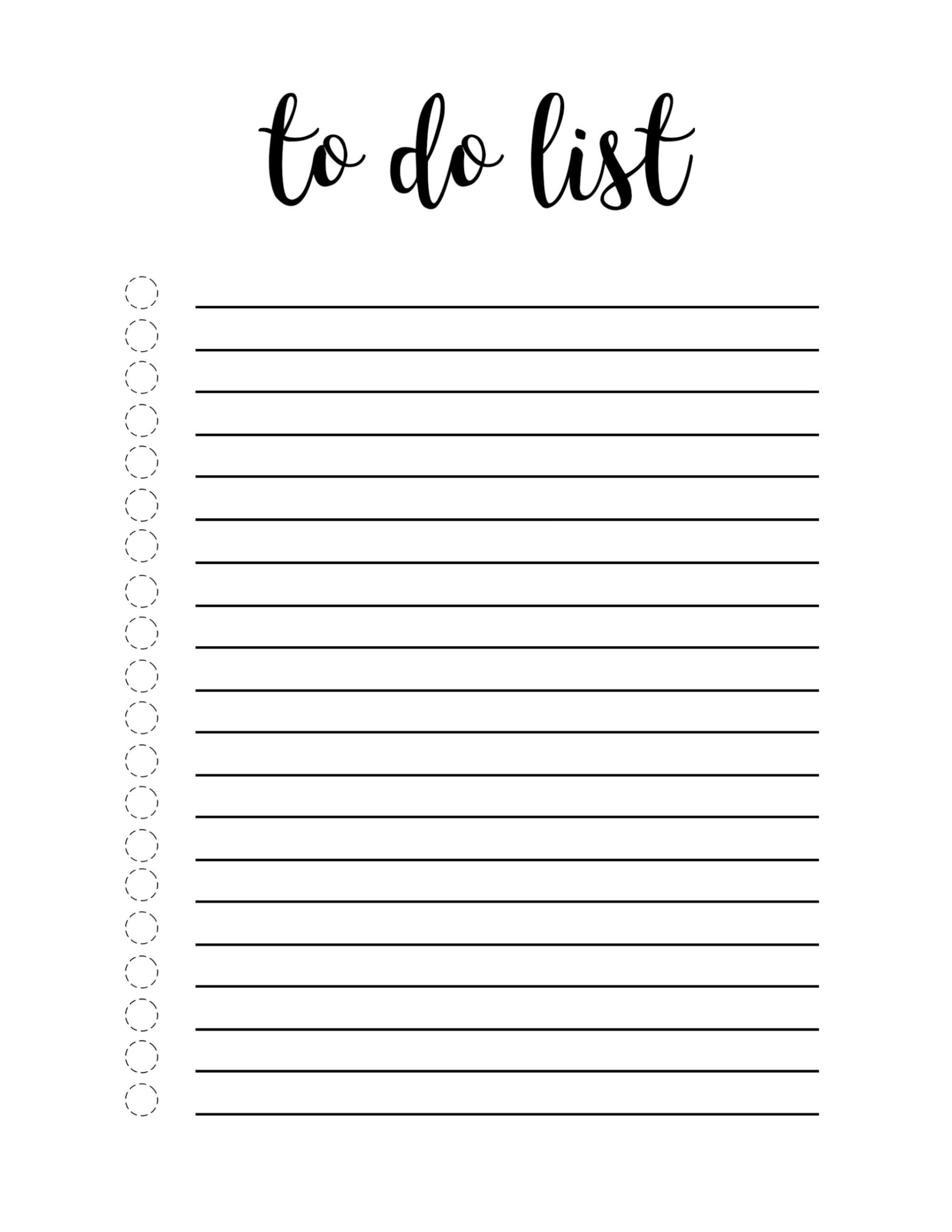 Printable To Do List Templates Template Business PSD Excel Word PDF