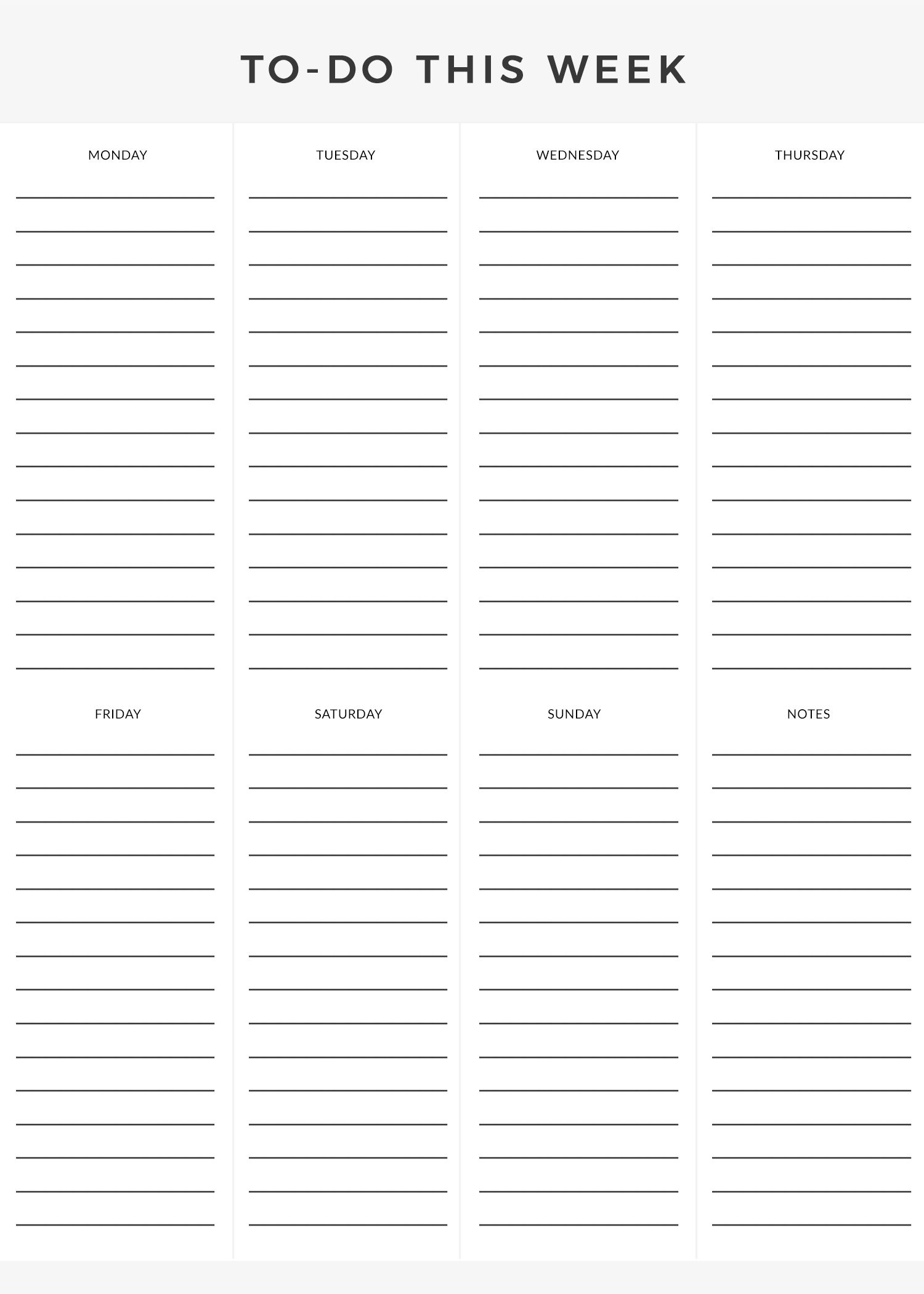 Free Printable Weekly To Do List Printable