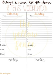 Printable Weekend Planner