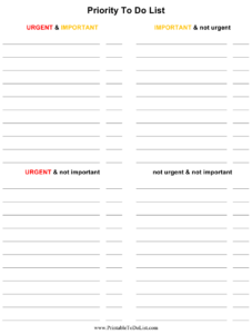 Priority To Do List Template Download Printable PDF Templateroller