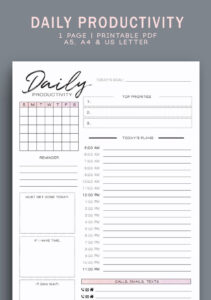 Productivity Planner Schedule Planner To Do List Etsy Schedule