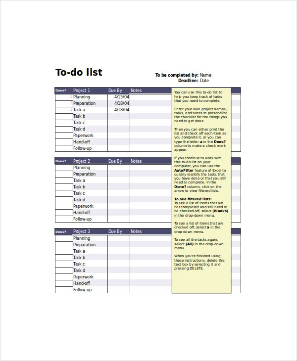Project List Template 5 Free Word Excel PDF Documents Download 