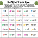 R Blend Four In A Row Phonics Words Reading Words Blends Worksheets