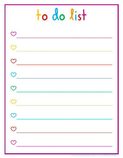 Rainbow Themed Printable Daily Checklists To Do Lists Printable To 