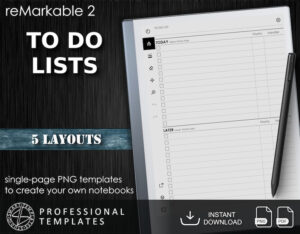 Remarkable 2 TO DO List Templates Digital Download Etsy