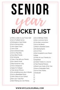 Senior Year High School Bucket List Download Senior Year Of High
