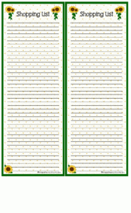 Shopping List Sunflowers Happy Planner Printables Printable