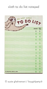 Sloth TO DO LIST Notepad Funny Gifts Sloth Gifts Do Not