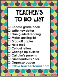 Teacher s TO DO Lists Teacher KARMA