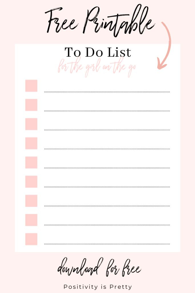The Best Free To Do List And Template For The Girl On The Go In 2020 