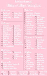 The Classic Brunette The Ultimate College Packing List What To Bring