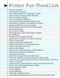 The Freckled Fox Winter Fun Checklist Spring Fun Winter Fun