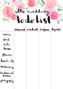 The Wedding To Do List Free Printable Wedding Planning Binder