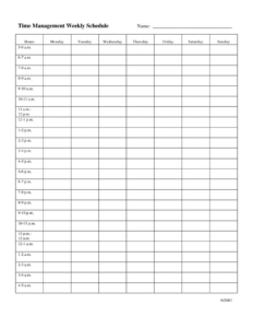 Time Management Weekly Schedule Template Bobbies Wish List Weekl
