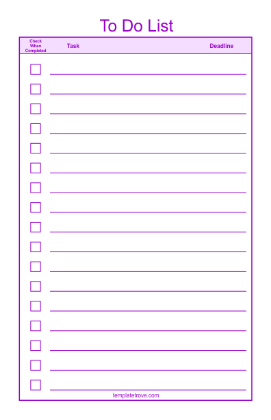 To Do List Forms