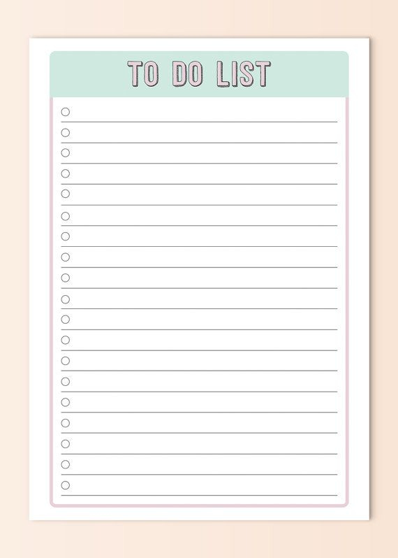 To Do List A4 A5 Sized Printable By AnInquisitiveGraphic To Do 