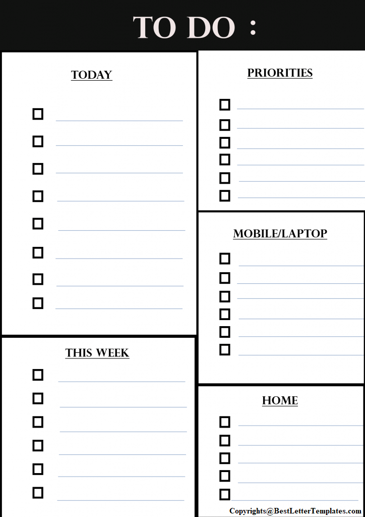 To Do List Best Letter Templates