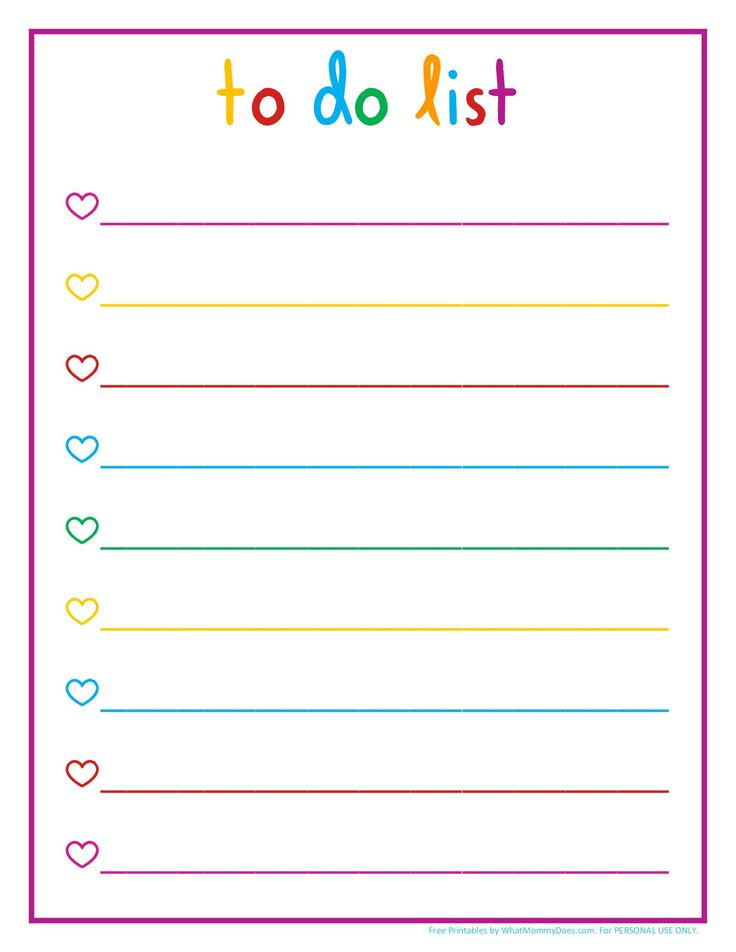 To Do List Colorful pdf Daily Checklist To Do Lists Printable To 